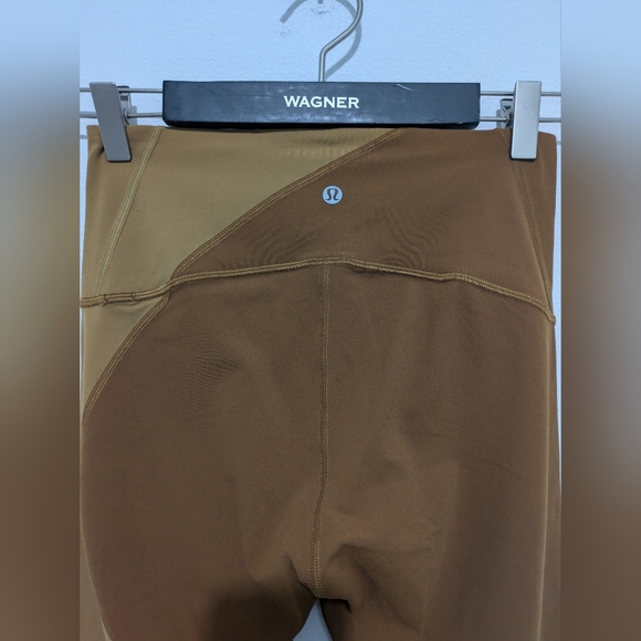 Lululemon Women Nulu Colour Block High-Rise Tight Leggings Brown Beige EUC Sz 6 - Picture 6 of 11